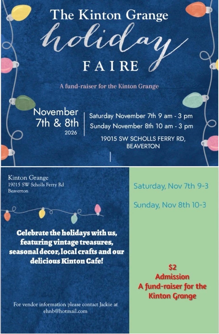 2026 Holiday Faire Front Back
